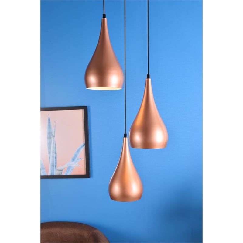 Living District Nora 3 Light Honey Gold Pendant