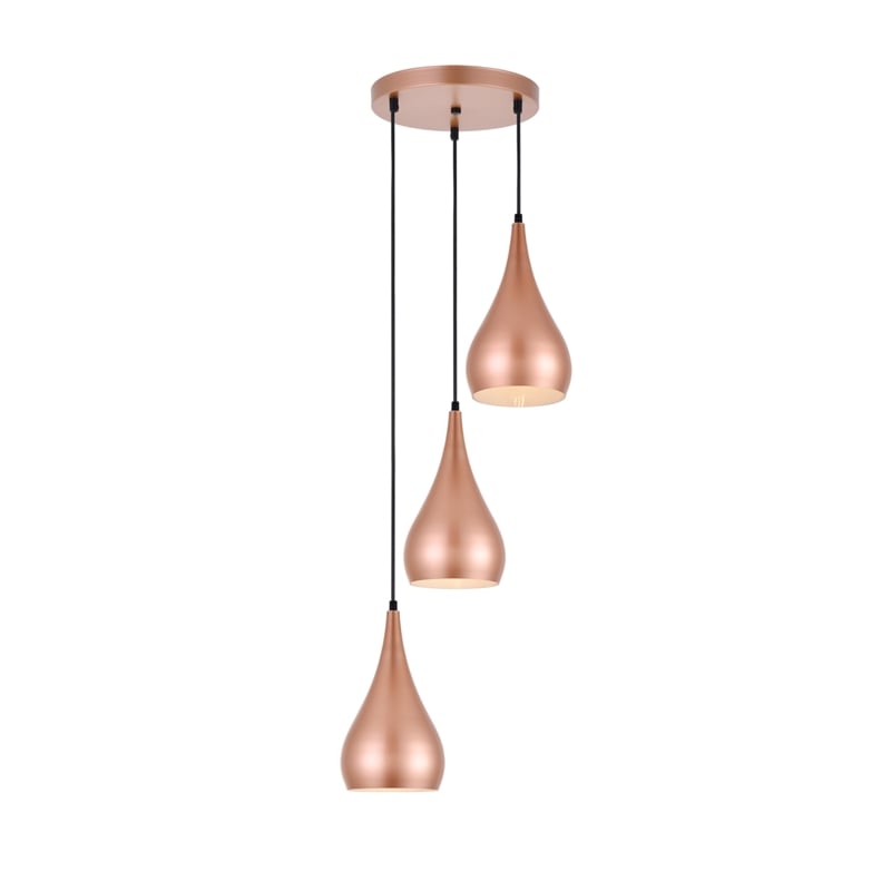 Living District Nora 3 Light Honey Gold Pendant