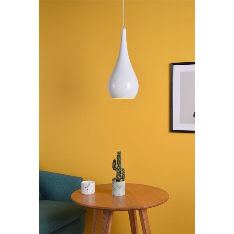 Living District Nora 1 Light White Pendant