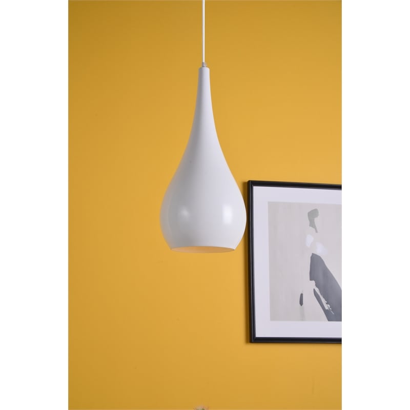 Living District Nora 1 Light White Pendant