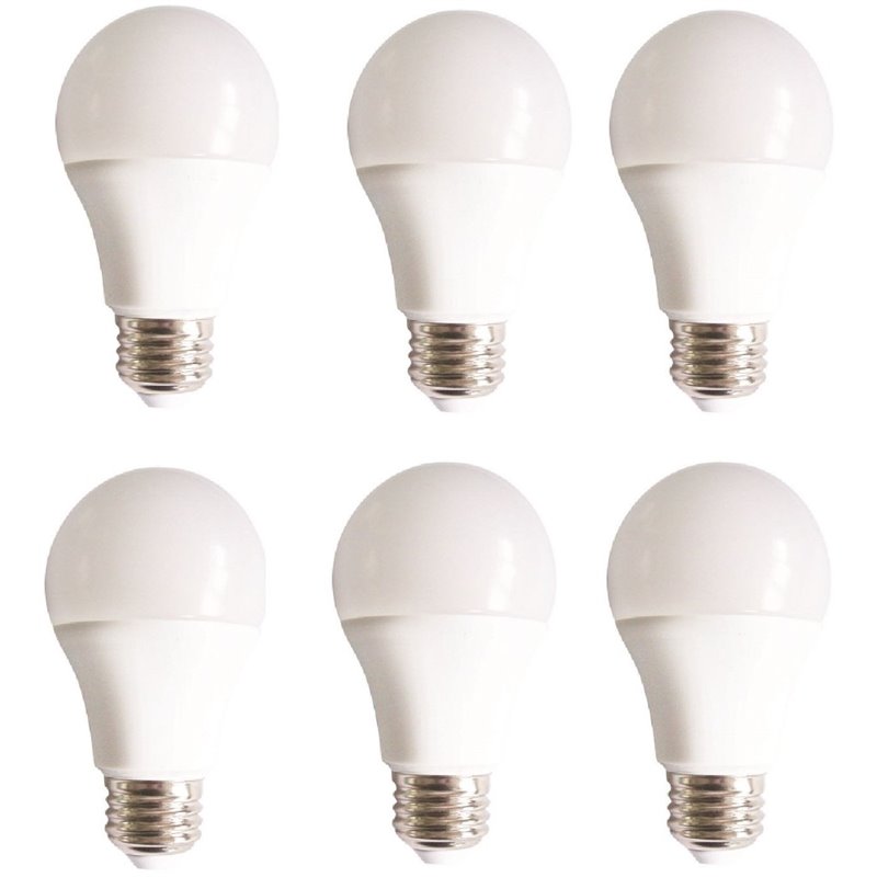 Elitco Lighting Vertis 9W 3000K LED A19 Light Bulb in Frosted White (Set of 6)