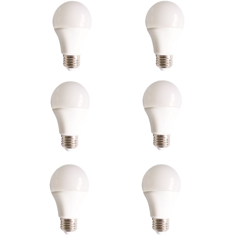 Elitco Lighting Vertis 9W 5000K LED A19 Light Bulb in Frosted White (Set of 6)