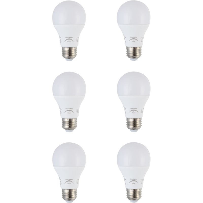 Elitco Lighting Raedyn 2700K LED Nostalgic A19 Light Bulb  in White (Set of 6)