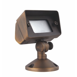 Elitco Lighting Aera 6&quot Metal Landscape LED Flood Light in Antique Brass
