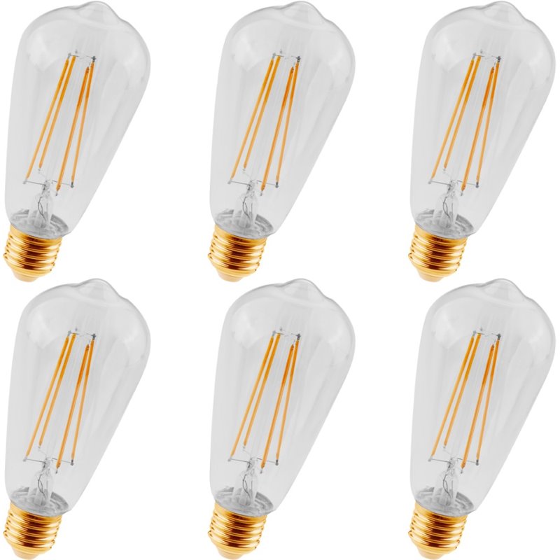 Elitco Lighting Nostalgic 4W 2200K Clear Glass Light Bulb (Set of 6)
