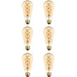 Elitco Lighting Nostalgic 6W 2000K Decorative Helix LED Light Bulb (Set of 6)