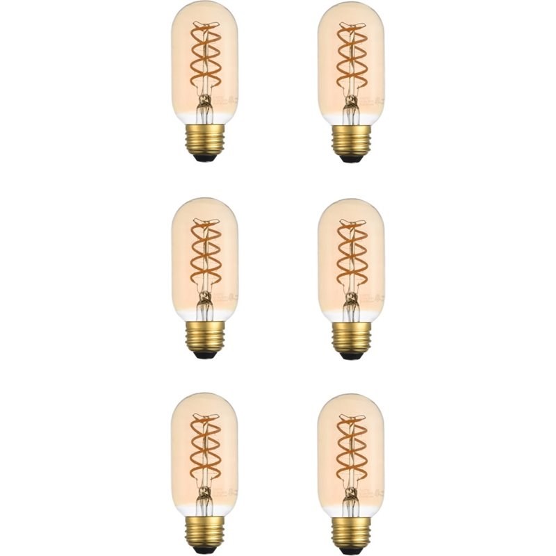 Elitco Lighting Nostalgic 6W 3000K Vertical Helix LED Light Bulb (Set of 6)