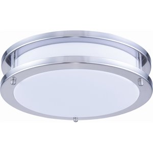 elitco lighting ripple 3000k led double ring ceiling flush mount in brushed nickel