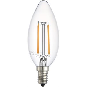 Elitco Lighting Kerz 3.64&quot 2.5W 2700K B10 Clear Glass LED Light Bulb (Set of 10)