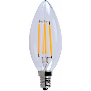 Elitco Lighting Kerz 3.64&quot 4W 3000K B10 Clear Glass LED Light Bulb (Set of 10)