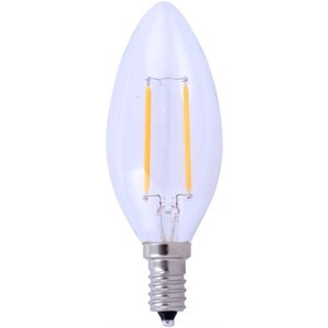 Elitco Lighting Kerz 3.64&quot 2.5W 5000K B10 Clear Glass LED Light Bulb (Set of 10)