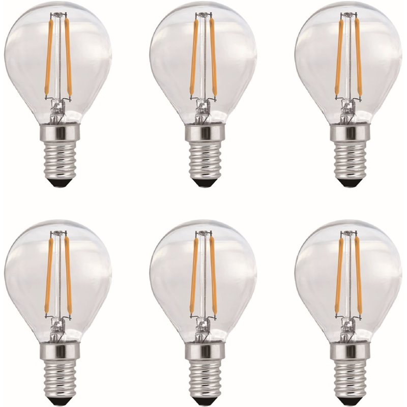Elitco Lighting Ara 4W 2700K Clear Glass LED G14 Light Bulb (Set of 6)