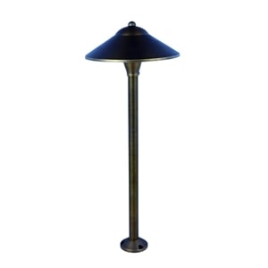 Elitco Lighting Chanterelle 9&quot Round Metal Path Post Lantern in Antique Brass