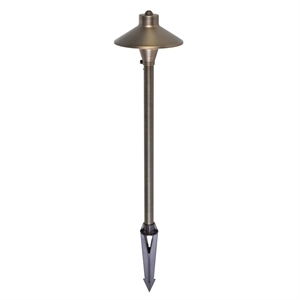 Elitco Lighting Chanterelle 7&quot Round Metal Path Post Lantern in Antique Brass