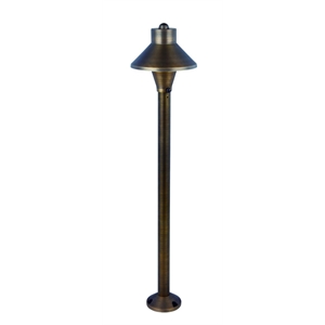 Elitco Lighting Chanterelle 5&quot Round Metal Path Post Lantern in Antique Brass