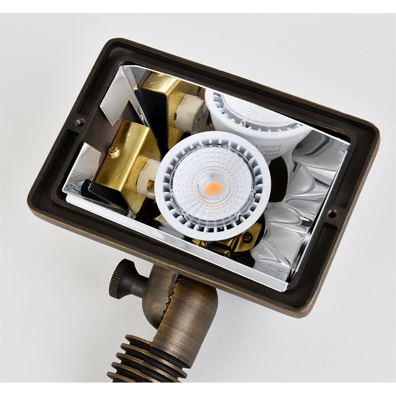 Elitco Lighting Aera Traditional Cast Brass Flood Light in Antique Brass