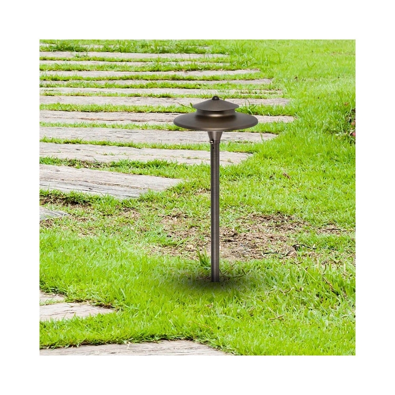 Elitco Lighting Traditional Outdoor Cast Brass Path Light in Antique Brass