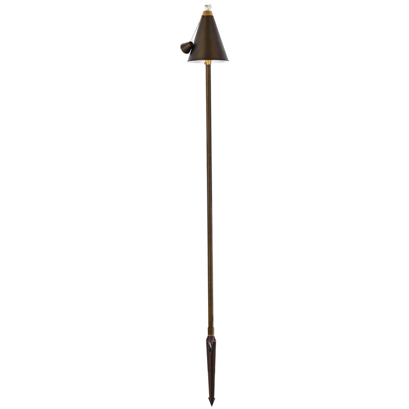 Elitco Lighting Chanterelle Outdoor Cast Brass Torch Path Light in Antique Brass