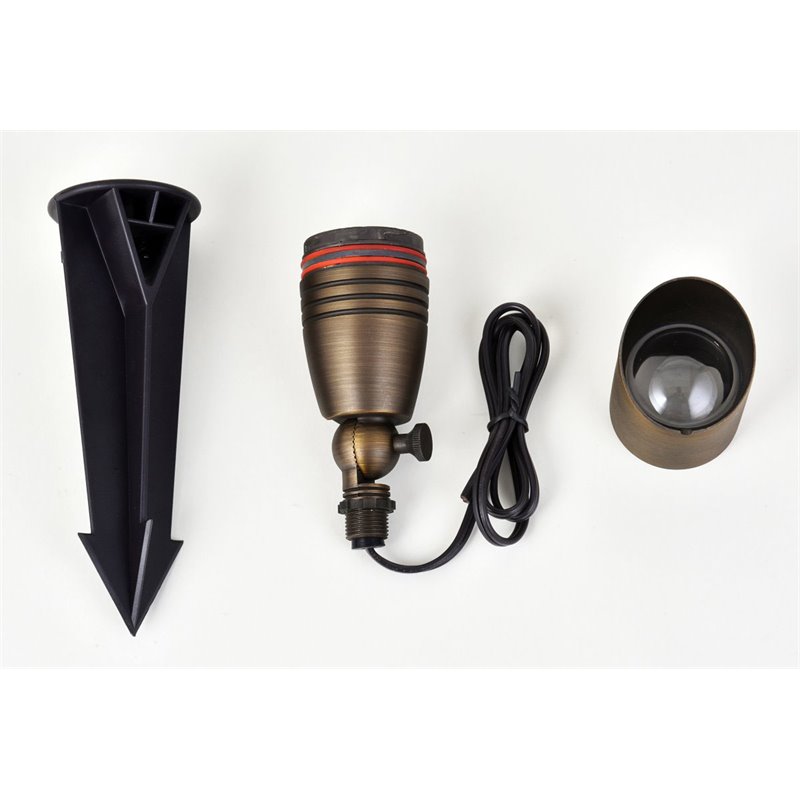 Elitco Lighting Aera Outdoor Cast Brass Spot Light in Antique Brass