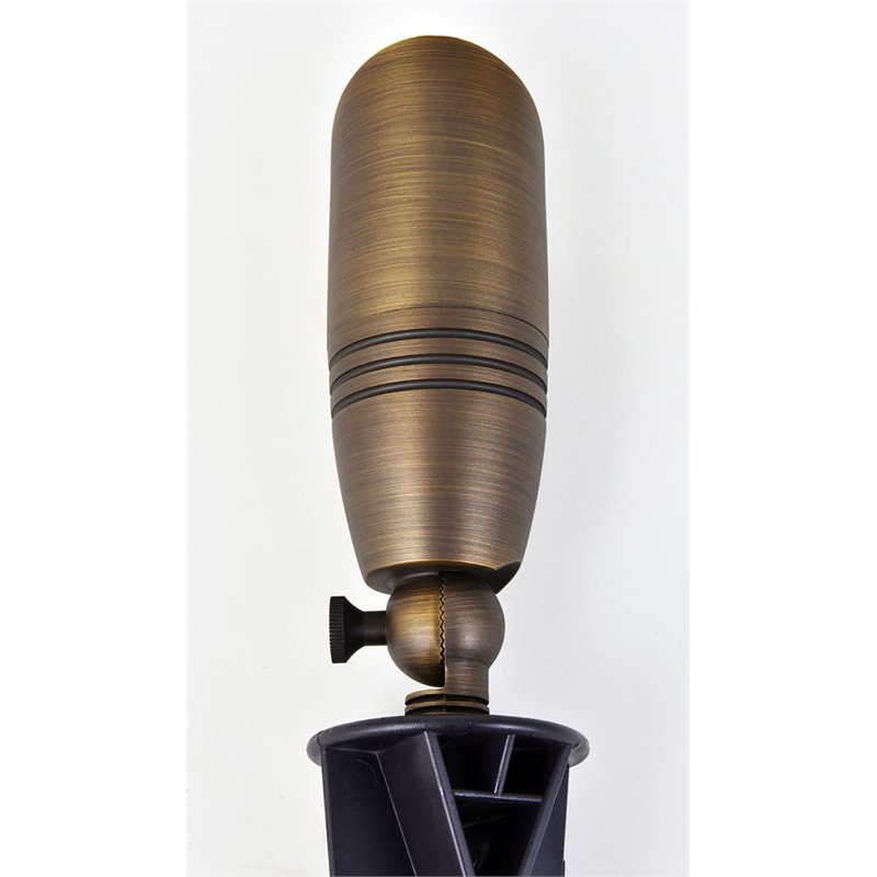 Elitco Lighting Aera Outdoor Cast Brass Spot Light in Antique Brass