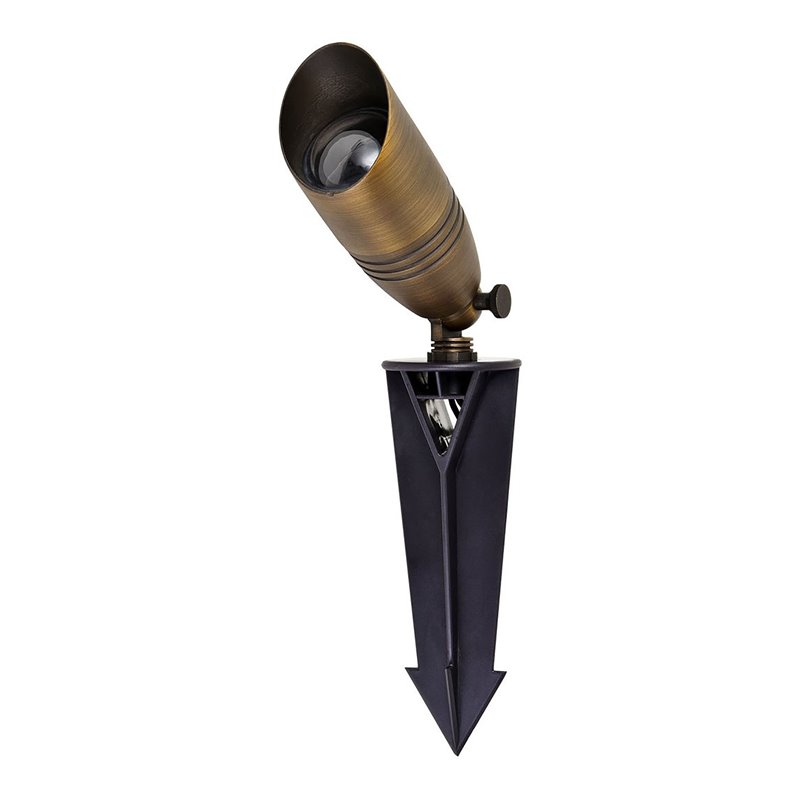 Elitco Lighting Aera Outdoor Cast Brass Spot Light in Antique Brass