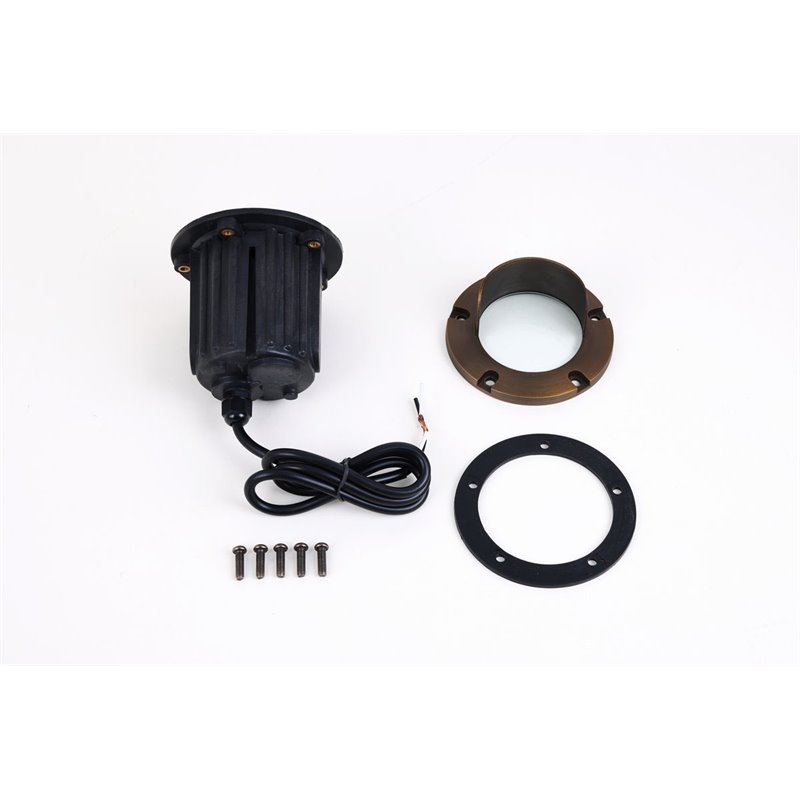 Elitco Lighting Aera Cast Brass Well Light with Integrated Canopy in Brass