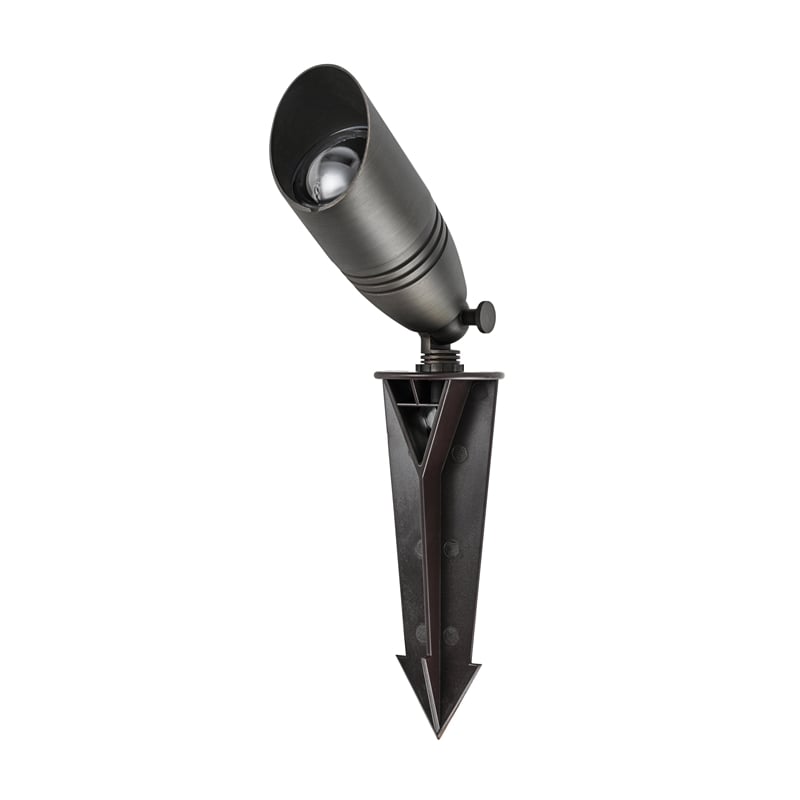Elitco Outdoor 12V Cast Brass Spot Light 3 Inch W X 8.5 Inch H In Dark Bronze