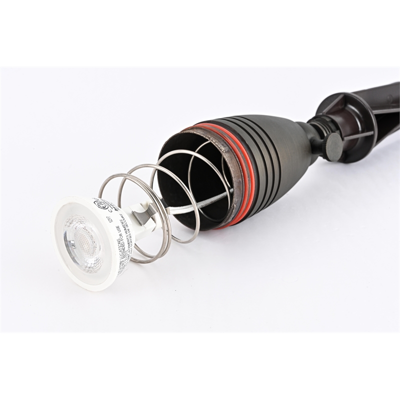 Elitco Outdoor 12V Cast Brass Spot Light 3Inch W X 8.5Inch H Dark Bronze Spring