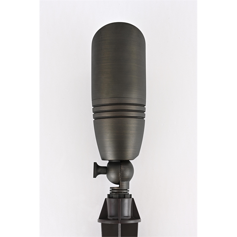Elitco Outdoor 12V Cast Brass Spot Light 3Inch W X 8.5Inch H Dark Bronze Spring