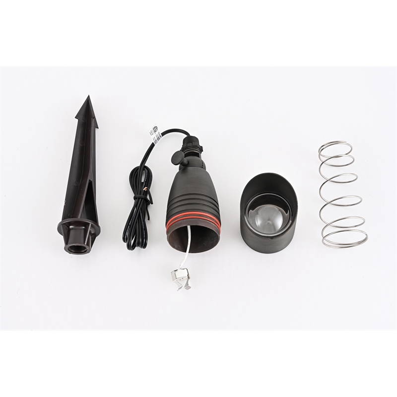 Elitco Outdoor 12V Cast Brass Spot Light 3Inch W X 8.5Inch H Dark Bronze Spring