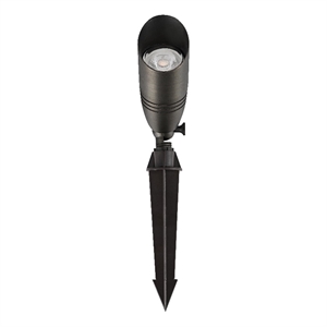Elitco Outdoor 12V Cast Brass Spot Light 3Inch W X 8.5Inch H Dark Bronze Spring