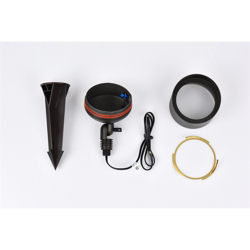 Elitco Outdoor 12V Cast Brass Wide Spot Light 4.75Inch X 8Inch In Dark Bronze