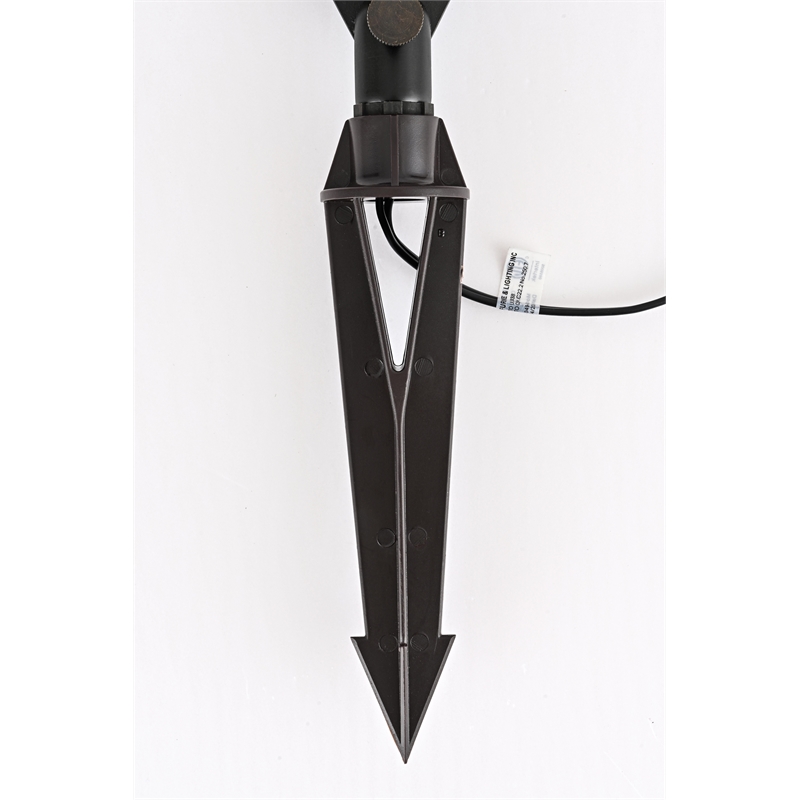 Elitco Outdoor 12V Cast Brass Spot Light 2.25Inch W X 8Inch High In Dark Bronze