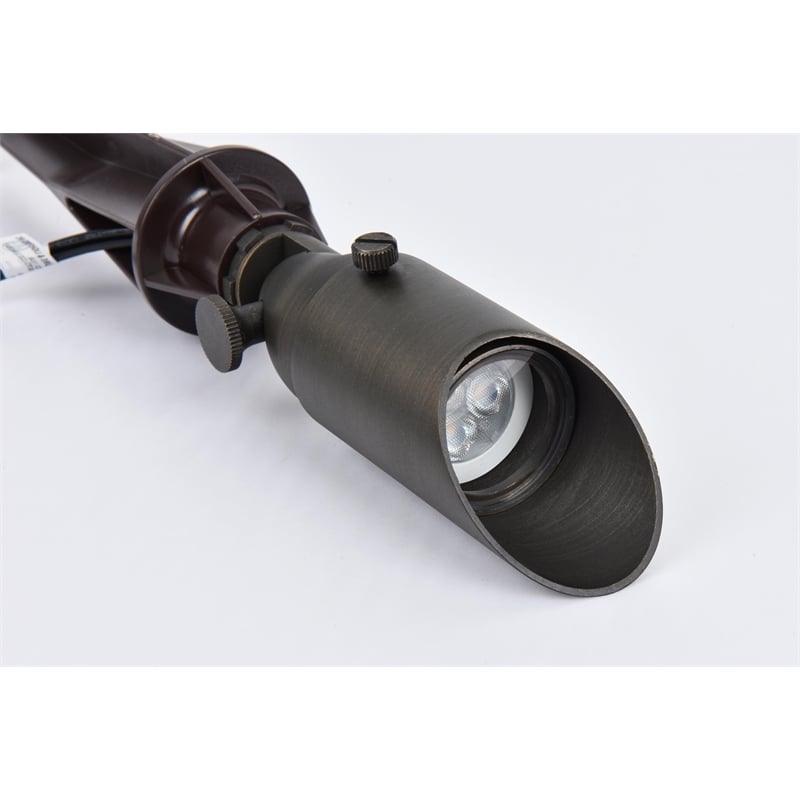 Elitco Outdoor 12V Cast Brass Spot Light 1.75Inch W X 4.5Inch High Dark Bronze
