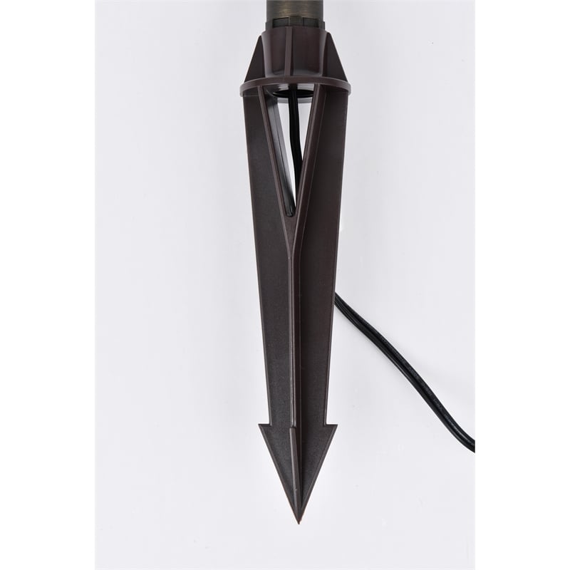 Elitco Outdoor 12V Cast Brass Spot Light 1.75Inch W X 4.5Inch High Dark Bronze