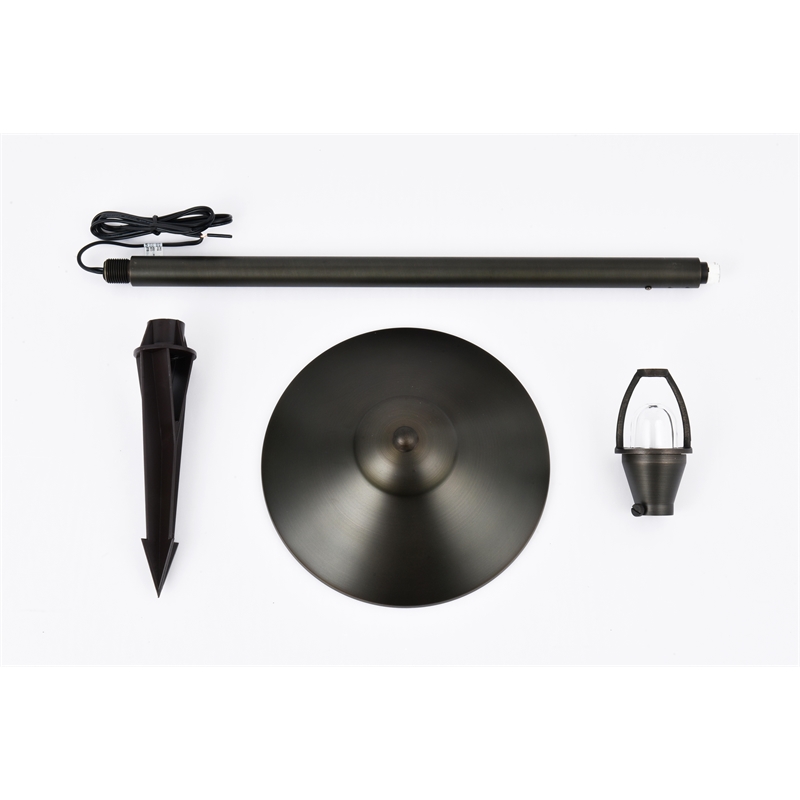 Elitco Outdoor 12V Cast Brass Path Light 9 Inch Wide X 24 Inch High Dark Bronze