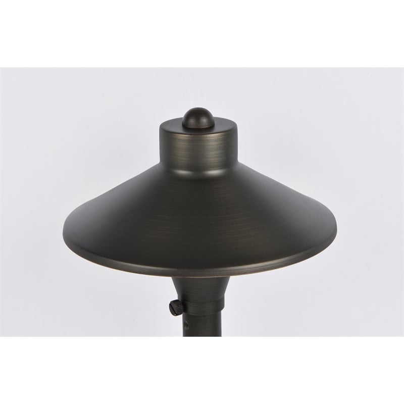 Elitco Outdoor 12V Cast Brass Path Light 7 Inch Wide X 24 Inch High Dark Bronze