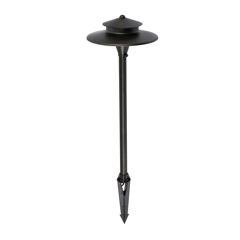 Elitco Outdoor 12V Cast Brass Tier Path Light 9Inch W X 24Inch High Dark Bronze