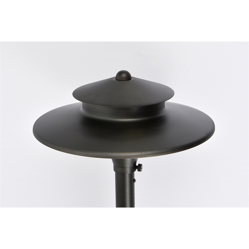 Elitco Outdoor 12V Cast Brass Tier Path Light 9Inch W X 24Inch High Dark Bronze