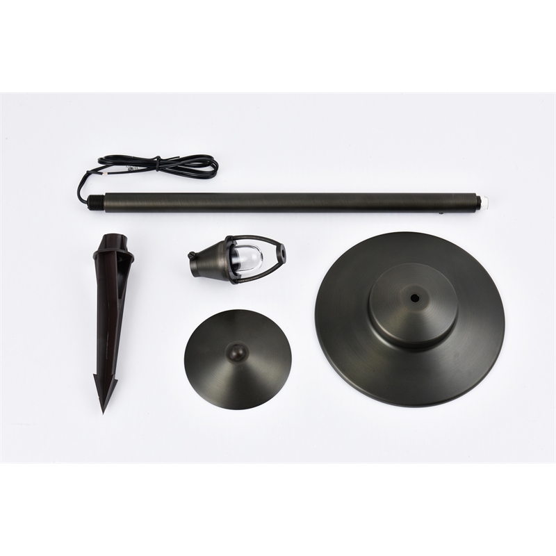 Elitco Outdoor 12V Cast Brass Tier Path Light 9Inch W X 24Inch High Dark Bronze