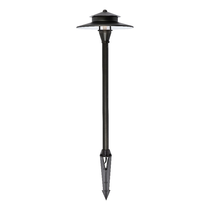 Elitco Outdoor 12V Cast Brass Tier Path Light 9Inch W X 24Inch High Dark Bronze