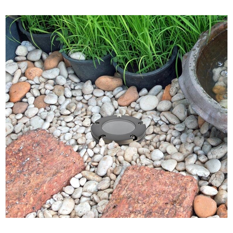 Elitco Outdoor 12V Cast Brass Well Light 5.25Inch W X 6.75Inch High Dark Bronze