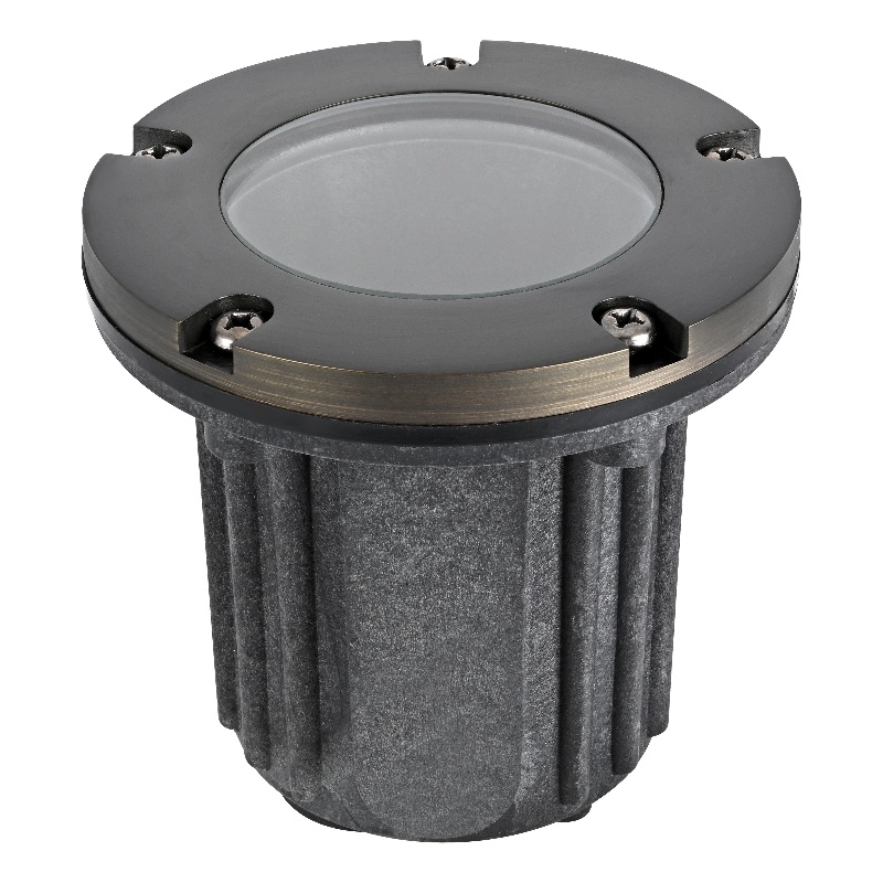 Elitco Outdoor 12V Cast Brass Well Light 5.25Inch W X 6.75Inch High Dark Bronze