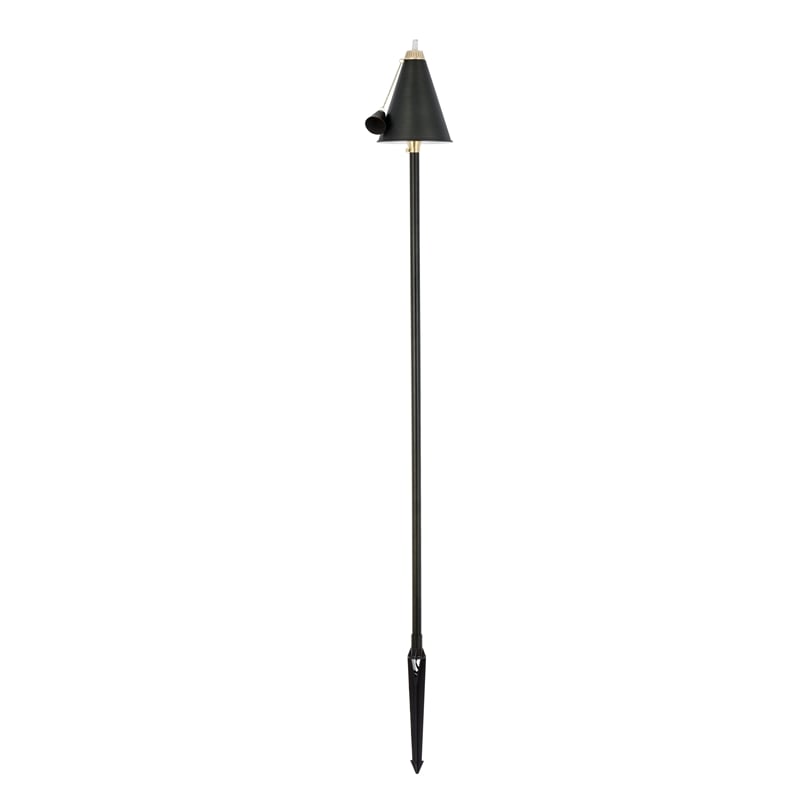 Elitco Outdoor 12V Cast Brass Torch Light 8Inch W X 24Inch High In Dark Bronze