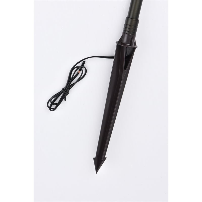 Elitco Outdoor 12V Cast Brass Torch Light 8Inch W X 24Inch High In Dark Bronze