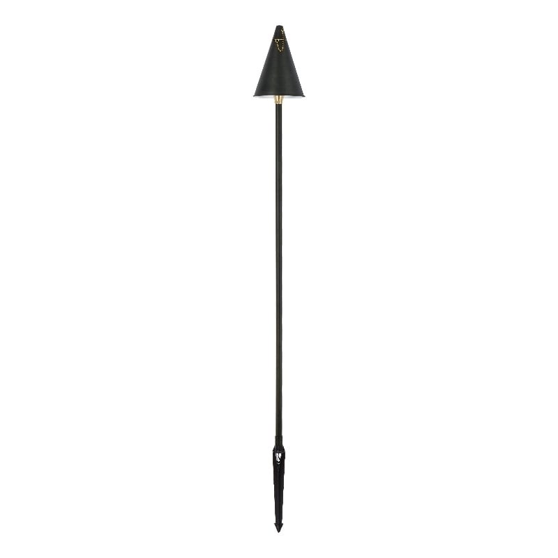 Elitco Outdoor 12V Cast Brass Torch Light 8Inch W X 24Inch High In Dark Bronze