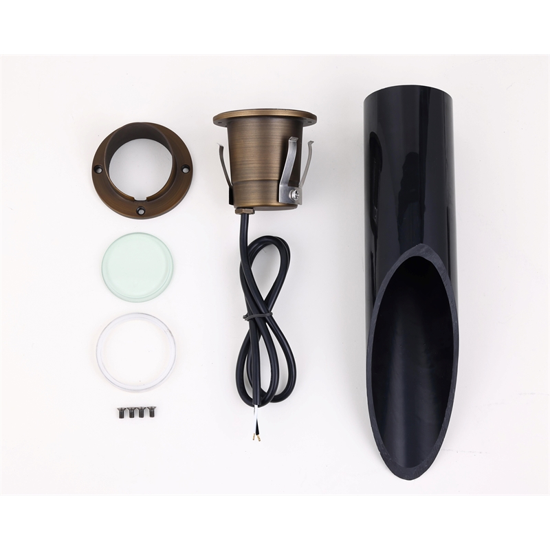 Elitco Lighting Landscape Cast Brass 4X16 Well Light in Antique Brass