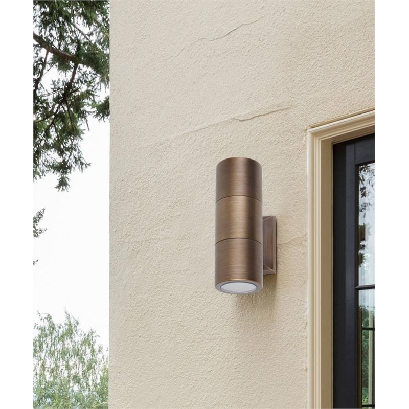 Elitco Lighting Landscape Cast Brass Double Wall Light in Antique Brass