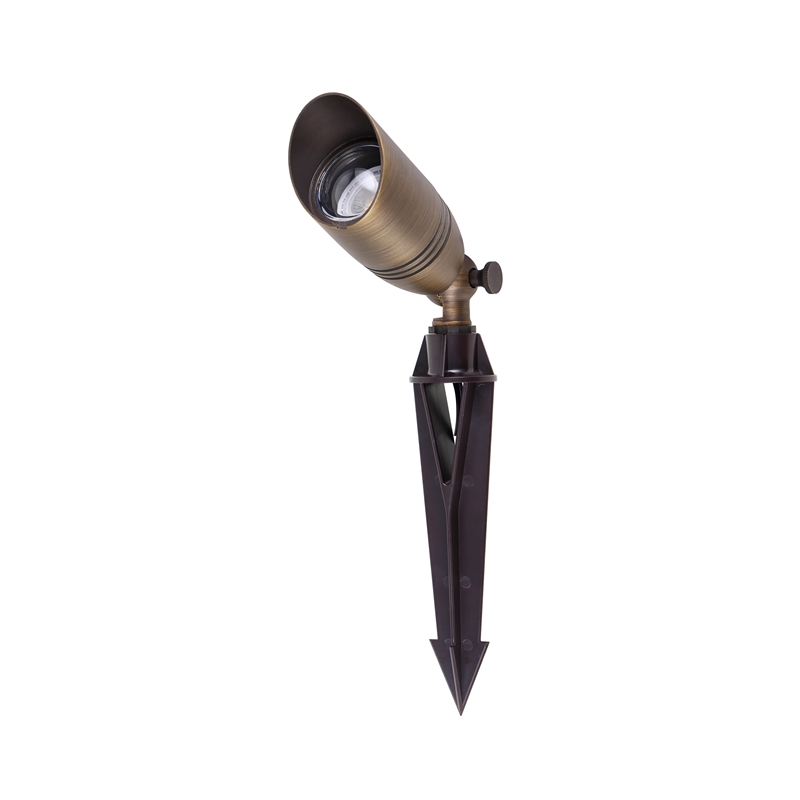 Elitco Lighting Landscape Cast Brass 2X7 Spot Light in Antique Brass