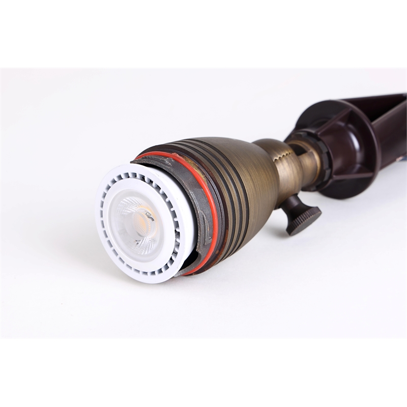 Elitco Lighting Landscape Cast Brass 2X7 Spot Light in Antique Brass